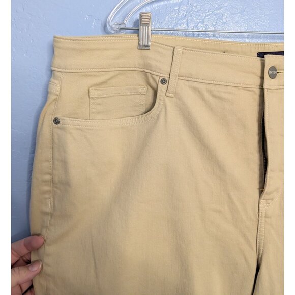 NYDJ Marilyn Crop Cuff Pant Beige 24W Straight Fit Lift Tuck Cool Embrace Denim - Picture 3 of 16